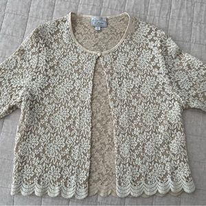 Lace Shrug, Natural Color, XL